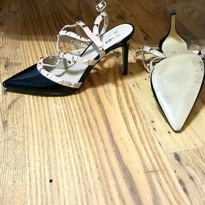 Black and Tan High Heels